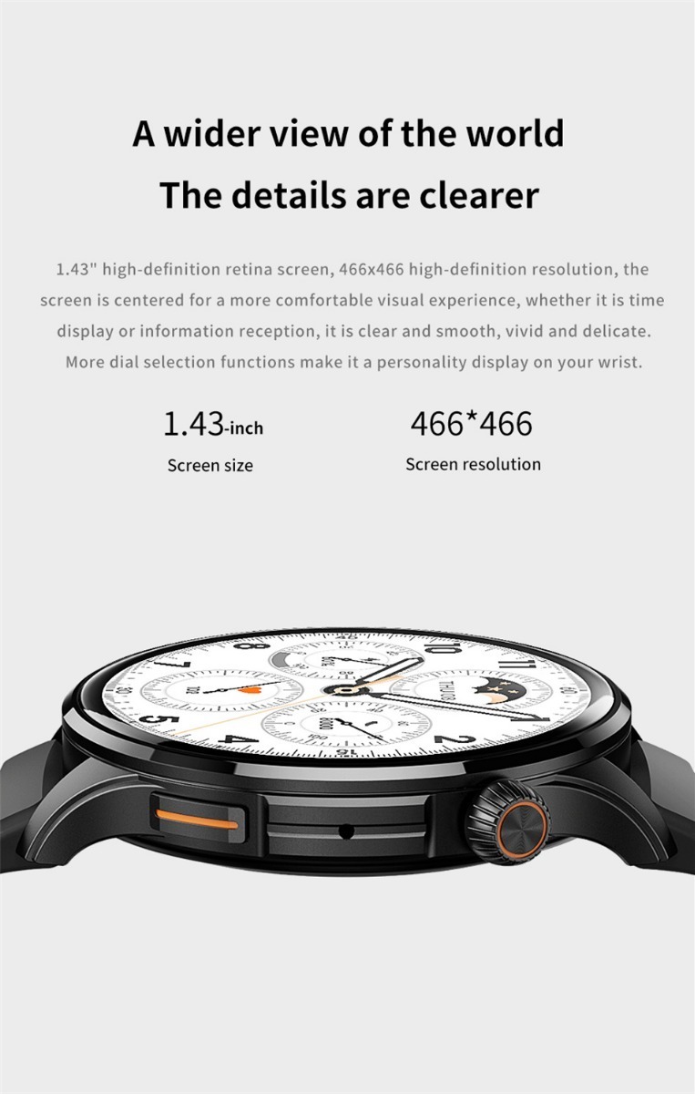Chamada Bluetooth De Tela Grande Smartwatch Men 1.43 Amoled - Imagem 3