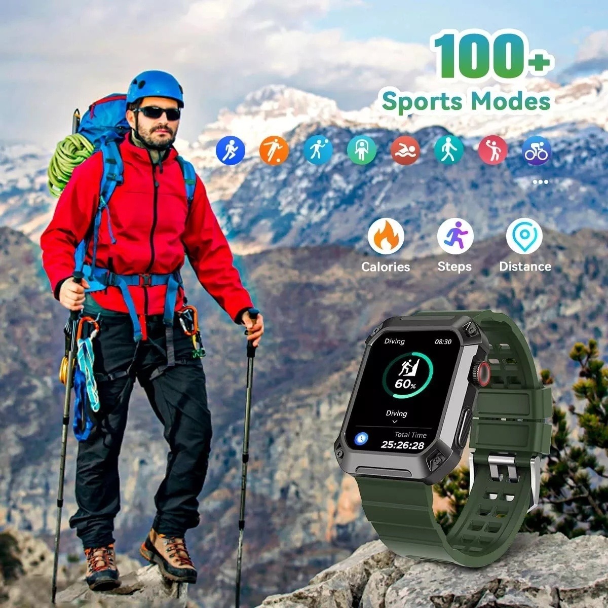 Smartwatch Militar Masculino (atender/ligar) - Imagem 3