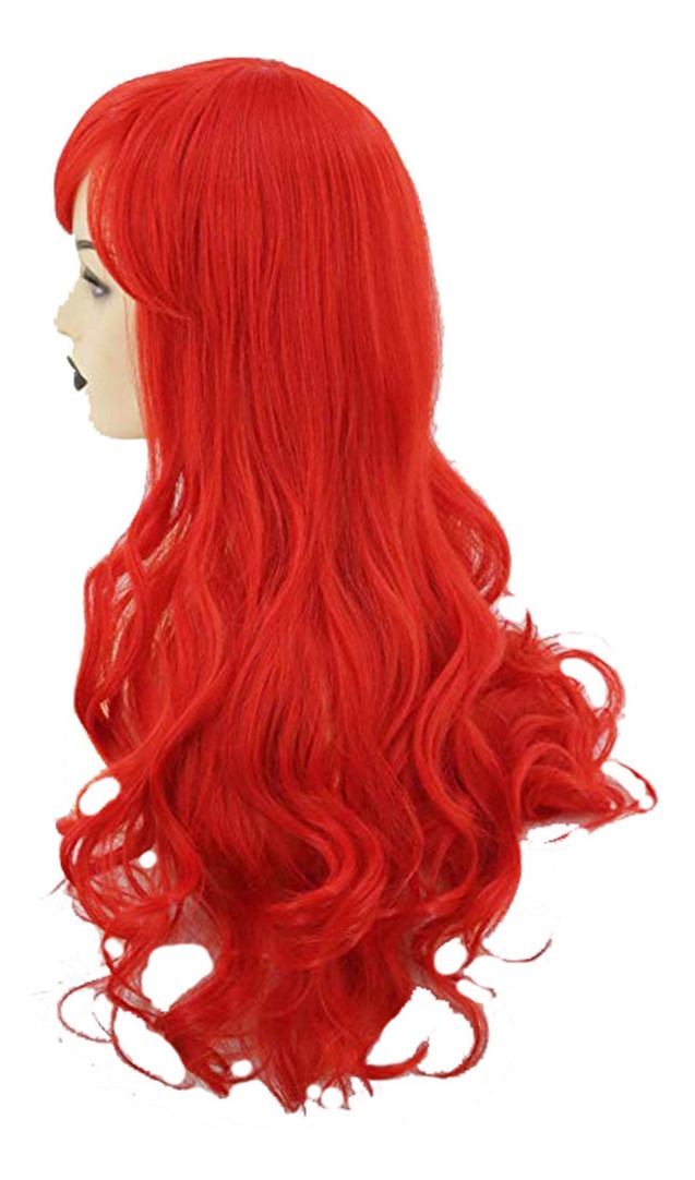 Pequena Sereia Ariel Peruca Ondulado Cosplay Vermelho Encara - Imagem 5