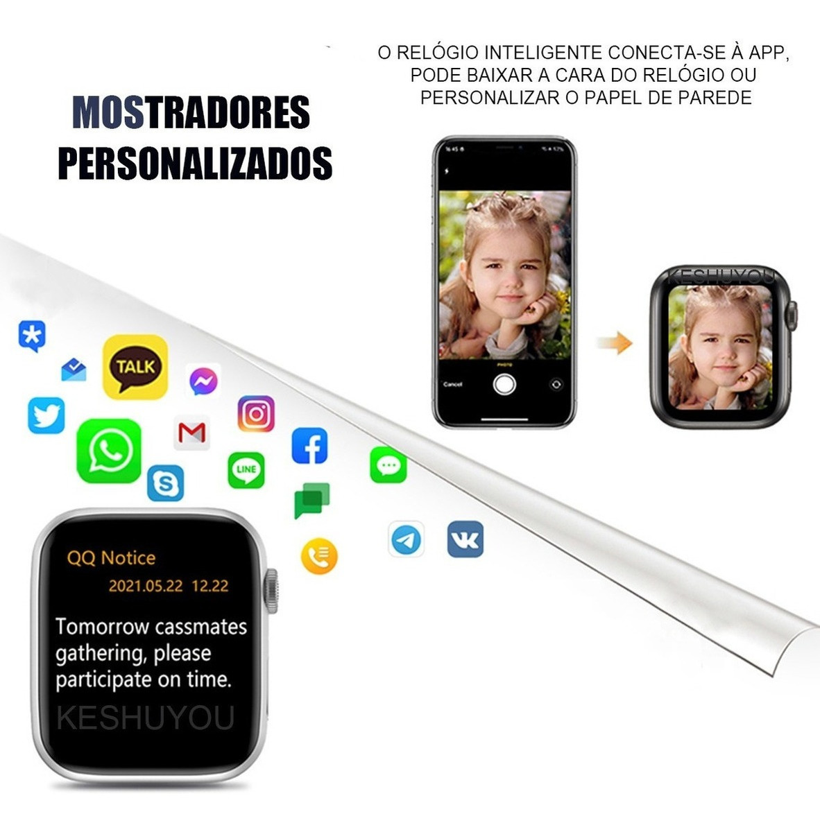 Assista 8 Max 1.85 Smartwatch Bluetooth Call Nfc Blue - Imagem 9