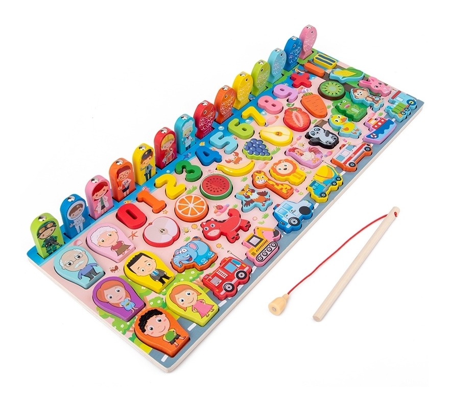 Puzzle De Madeira Para Crianças Montessori Classificação Mat - Imagem 6