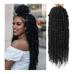 Aplique Cabelo Com Cachos Em Crochê De Ondas De Agua 3 Pcs