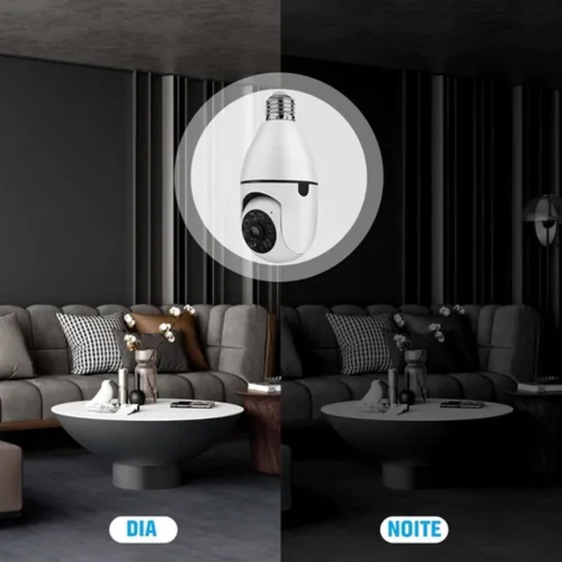 Câmera Externa Espia Câmera De Segurança Câmera Lampada Wifi - Imagem 7