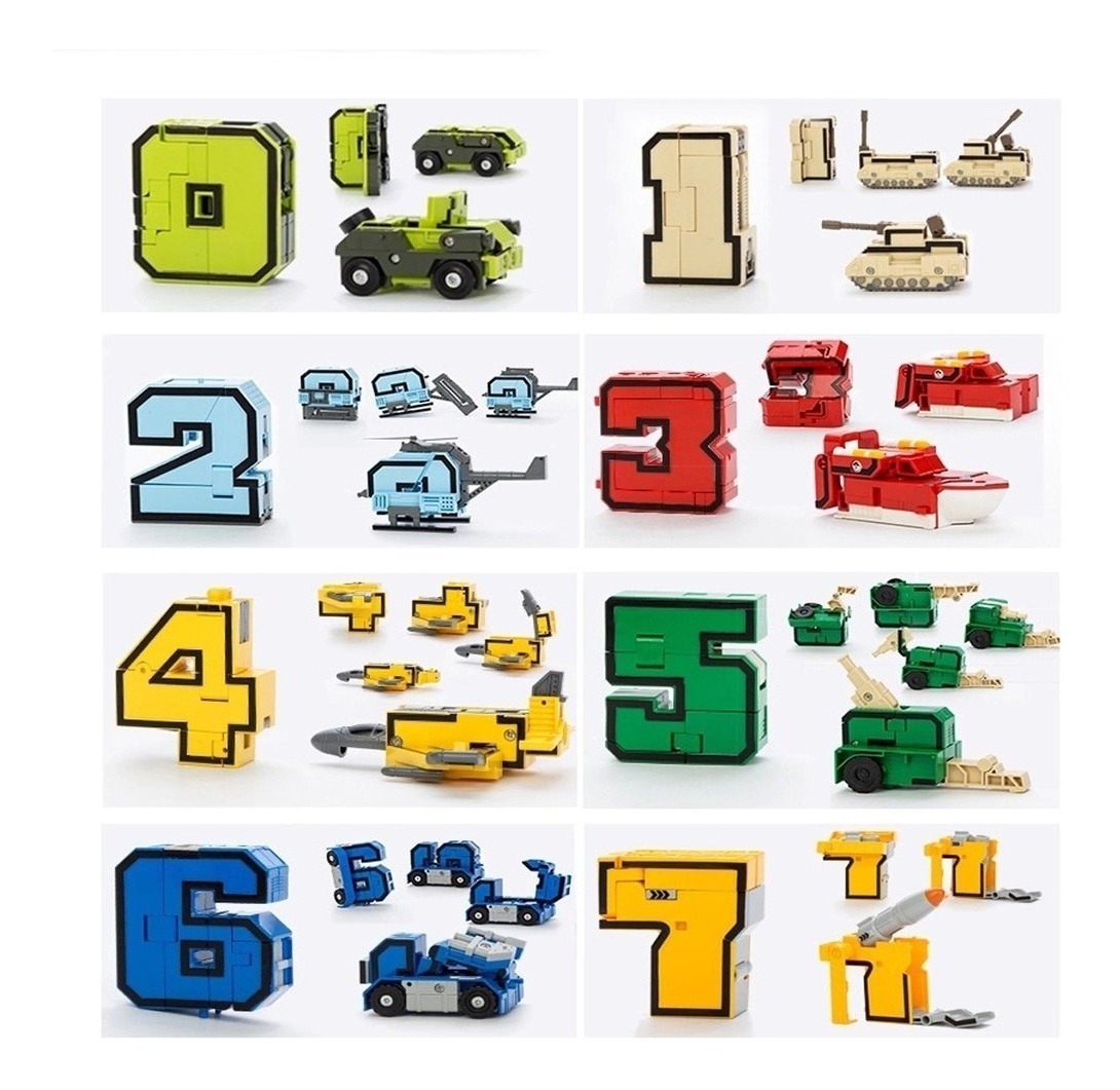 Paquete De 10 Números De Equipo Transformador Robô Brinquedo - Imagem 6