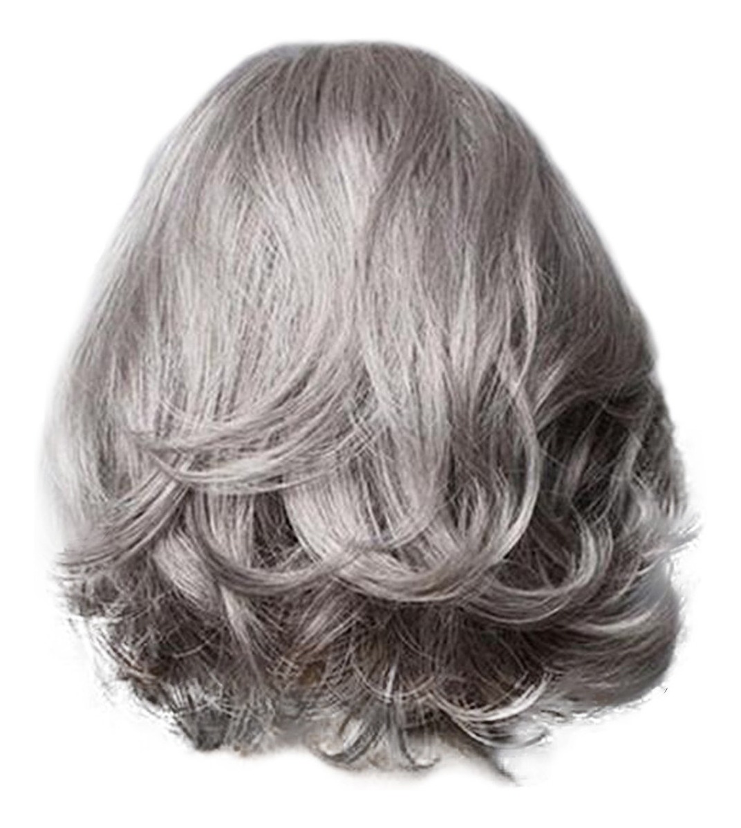 Peruca Feminina Cabelo Sintético Cinza Peruca De Onda De Cab - Imagem 7
