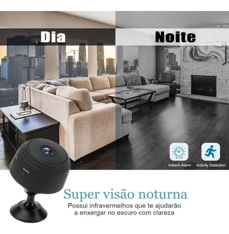 Mini Câmera P/protecao Uber Magnética Ip Wifi C/ Bateria A9 - Imagem 8