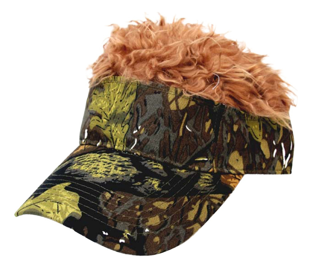 Boné De Peruca Com Peruca De Cabelo De Camufla Falsa Base Só - Imagem 4