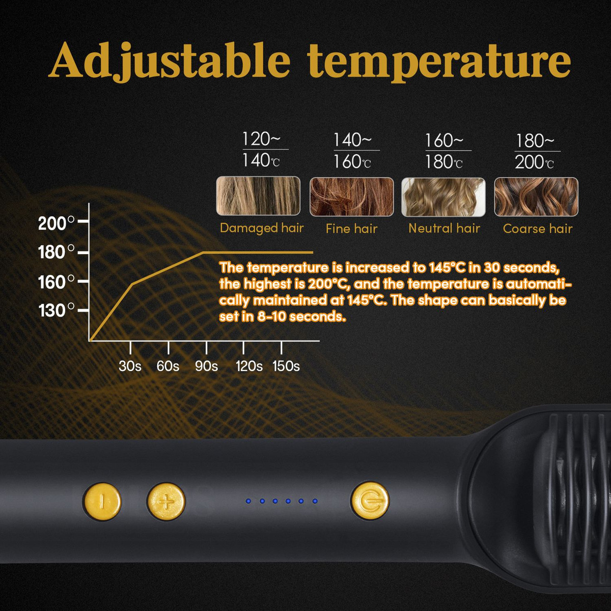 Escova De Alisamento Aquecida Com Pente Quente Elétrico - Imagem 7