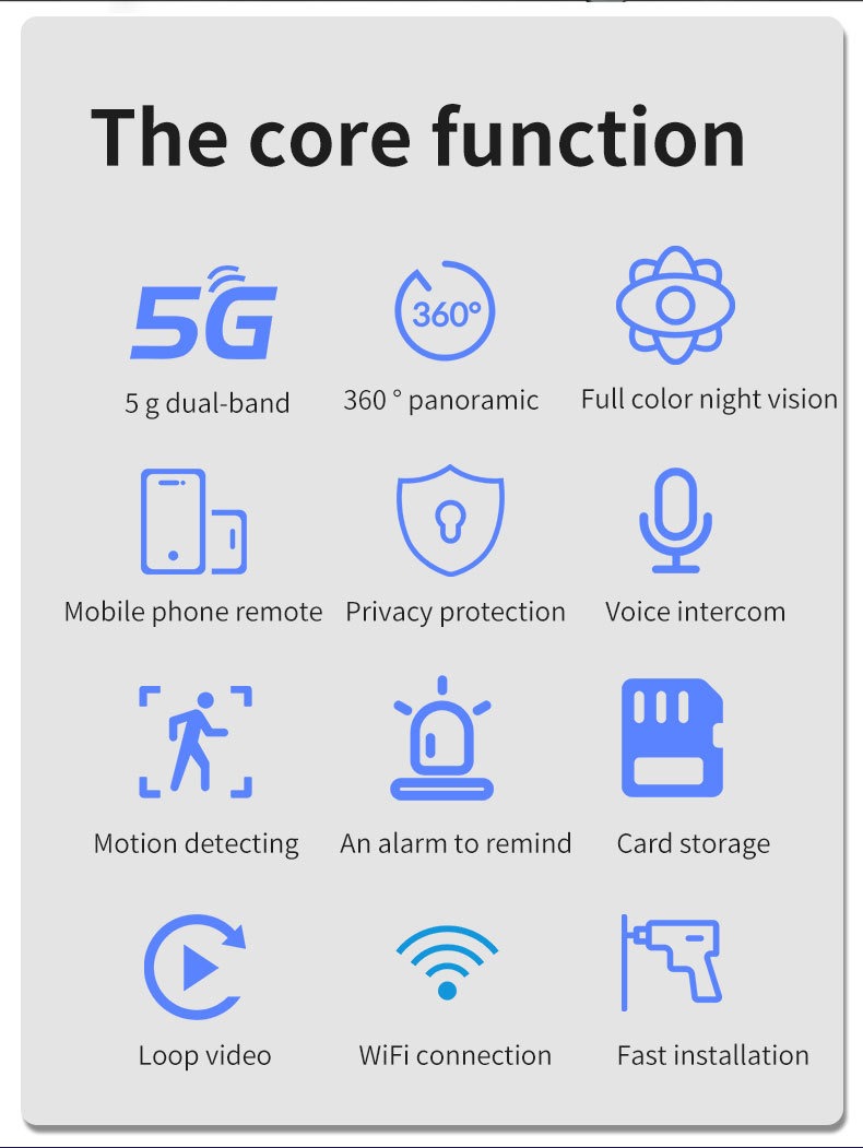 Câmera De Vigilância Wi-fi Sem Fio De Dez Luzes - Imagem 8