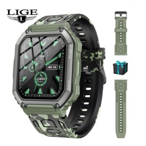 Relógio Esportivo Lige Bluetooth Call Masculino Militar Smar