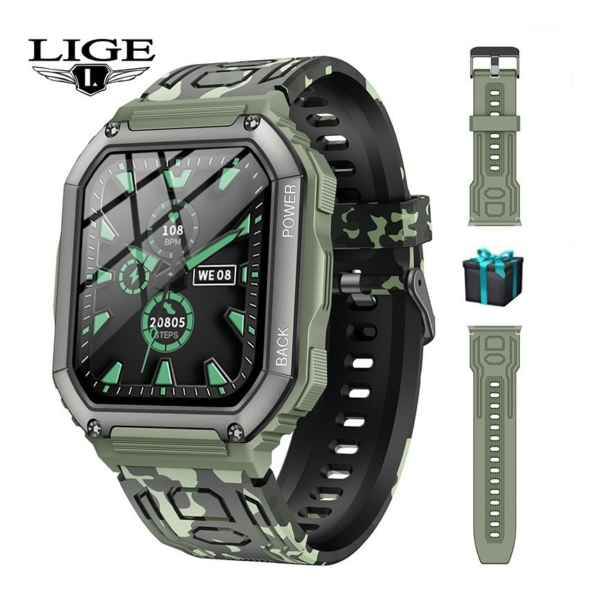 Relógio Esportivo Lige Bluetooth Call Masculino Militar Smar