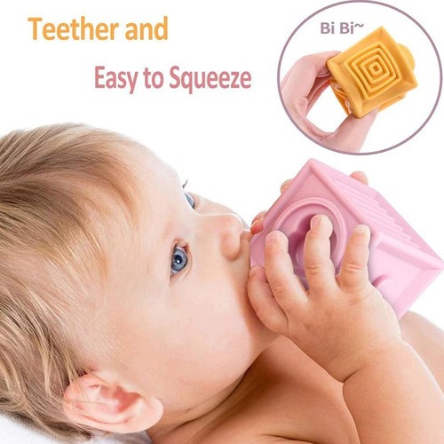 Blocos De Construção Do Brinquedo Do Bebê De Silicone 12pcs - Imagem 5