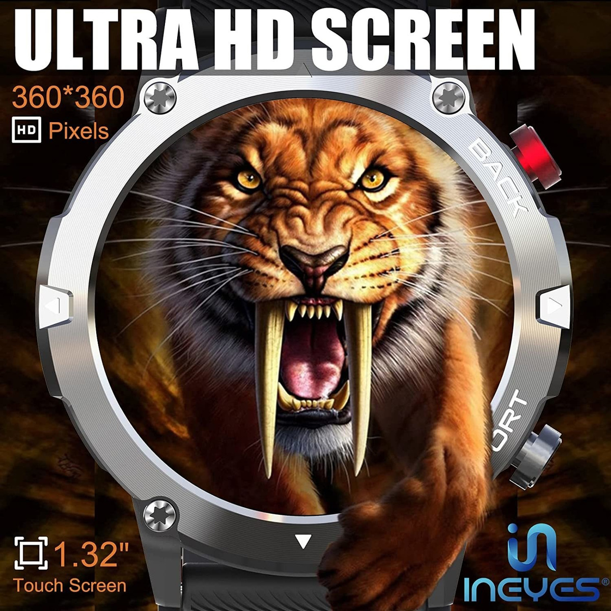 Smartwatch Para Homens Tactical Fitness Tracker Blu - Imagem 2