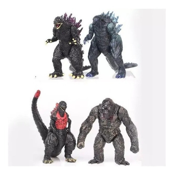 8 Peças De Boneca De Dinossauro Godzilla King Kong De 2ª Ger - Imagem 3