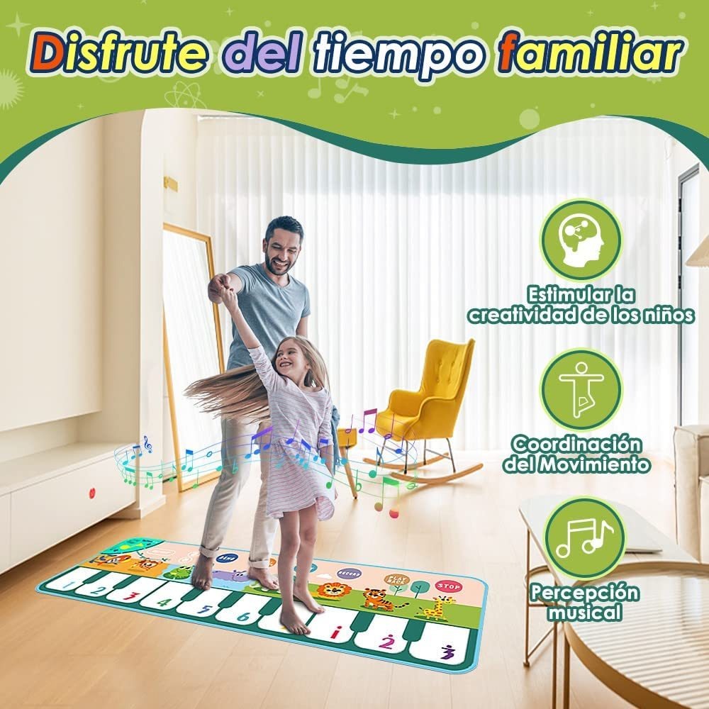 Tapete Instrumento Musical Infantil Tapete Dança Piano 110cm - Imagem 5