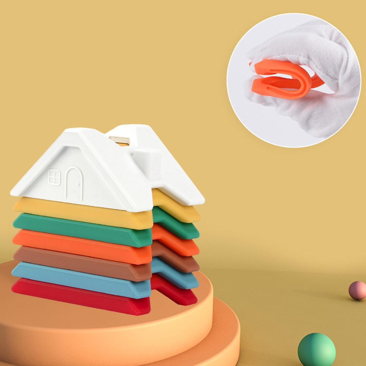 De Empilhamento De Silicone Criativos Pré-escolares Blocos - Imagem 3