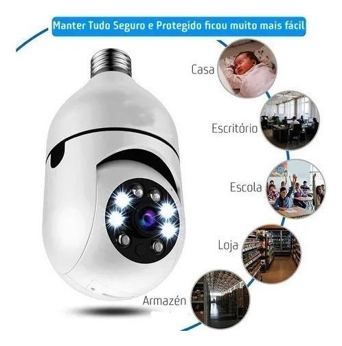 Lazhu Câmera Lampada Espia Câmera Intelbras Câmera Wifi - Imagem 6