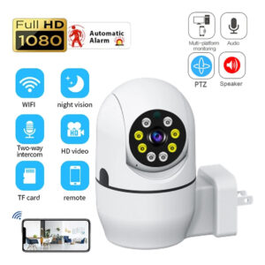 Câmera De Vigilância Sem Fio Wifi, Áudio Bidirecional, 1080p