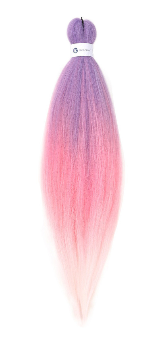 Peruca Um Cabelo De Cor De Gradiente Arco-íris Pré-esticado - Imagem 18