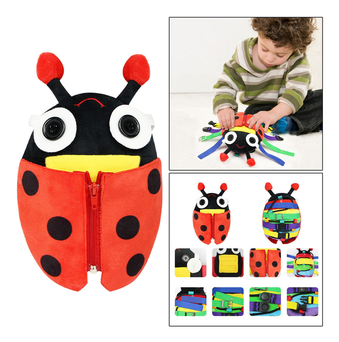 Fivela Sensorial De Pelúcia Aprendizagem Brinquedo Zipper - Imagem 5