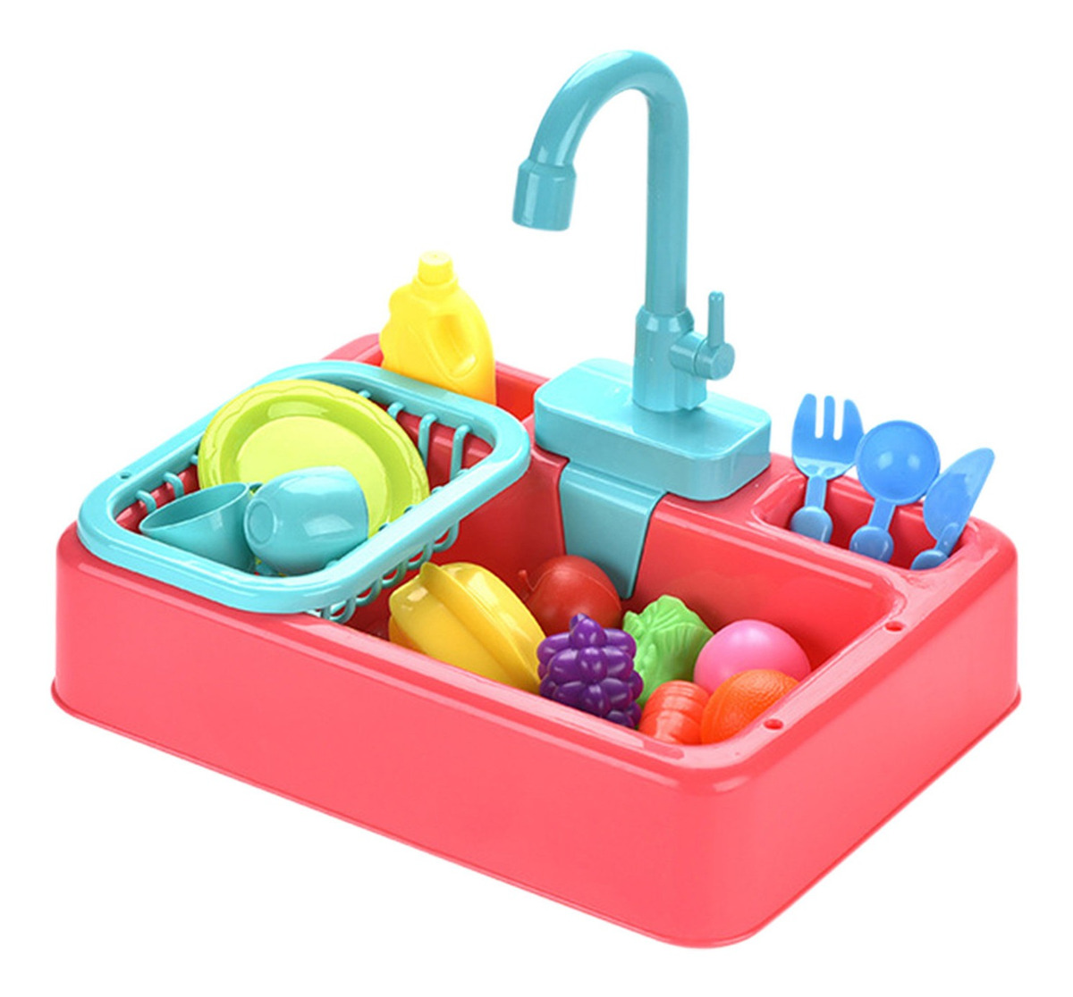 I 19 Peças De Brinquedos De Pia De Cozinha Com Água Corrente - Imagem 7