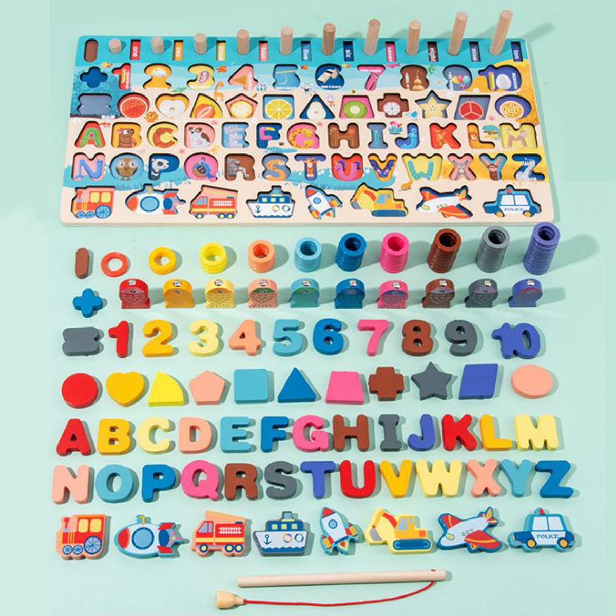 Criança Jigsaw Crianças Puzzle Board Alfabeto Números Matemá - Imagem 3