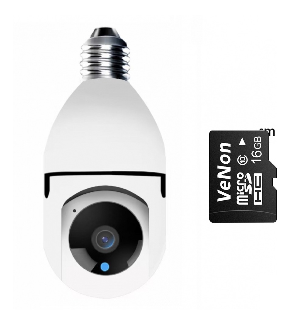 Camera Ip Segurança Lampada Panoramica Wifi Espia C/rastreio