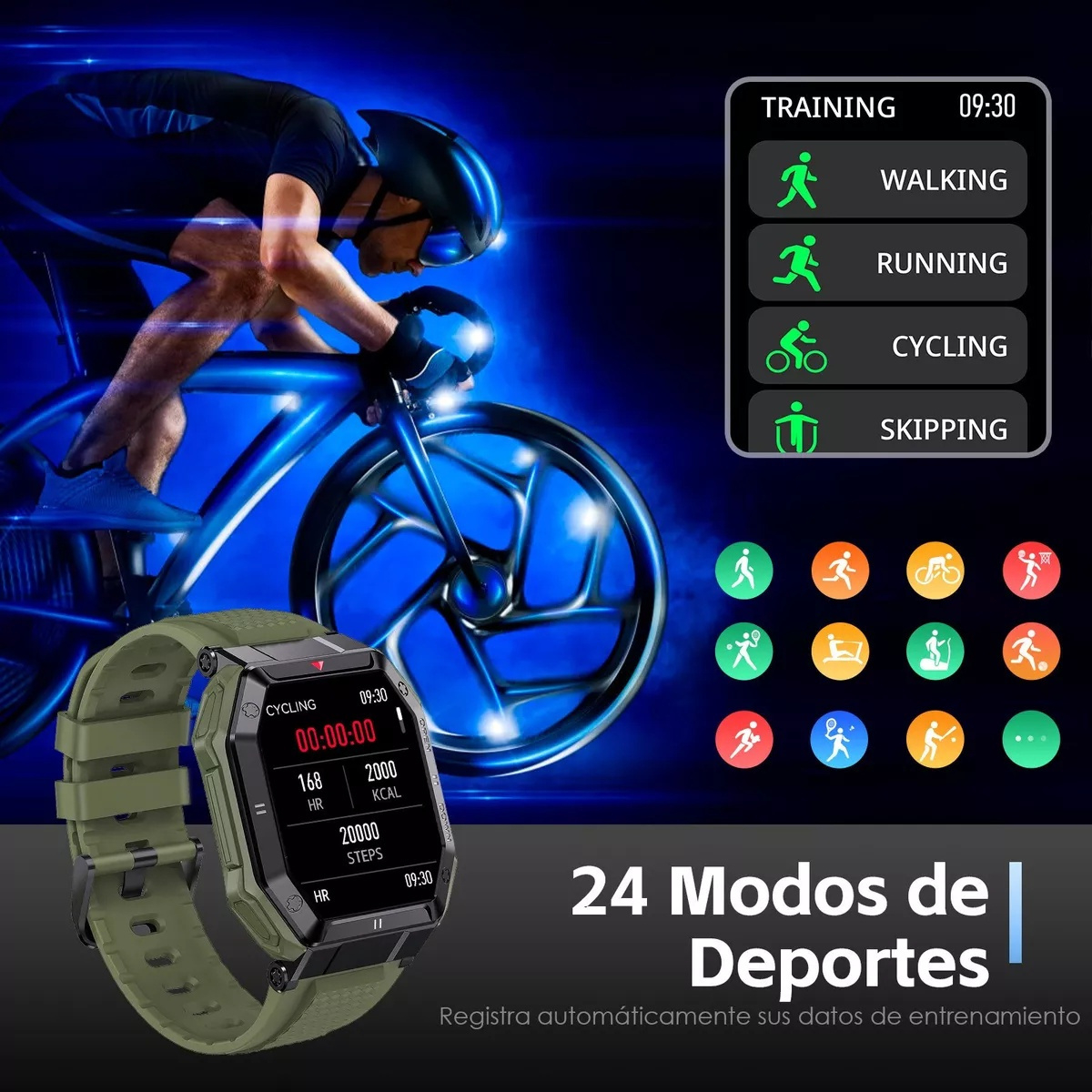 Reloj Inteligente 1.85 Ips 5atm Militar Impermeable P/hombre - Imagem 7