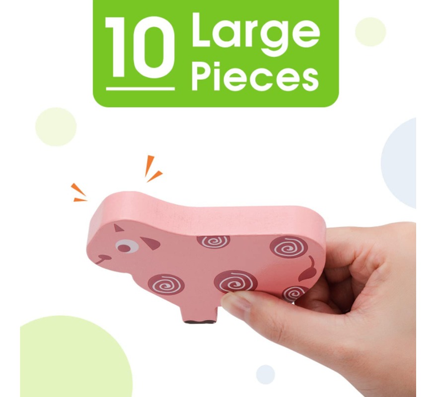 Blocos De Jogos Para Animais Empilhados Montessori De Alto E - Imagem 3