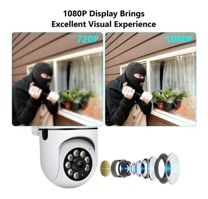 5g Hd 1080p Câmera Externa Wifi Ip Ptz Infravermelho 360º Qw - Imagem 2