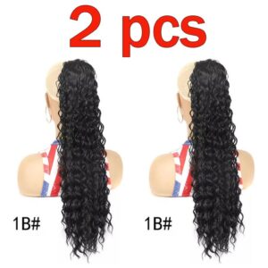 2set Peruca Natural Cabelos Humanos Rabo De Cavalo 60cm