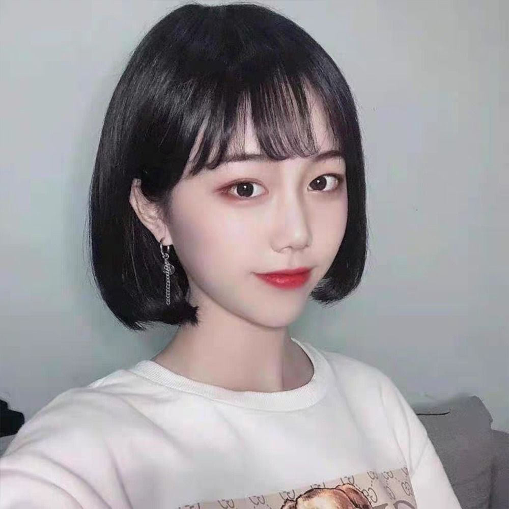 Peruca Anime Pink Human Short Straight Hair Wigsshort - Imagem 6