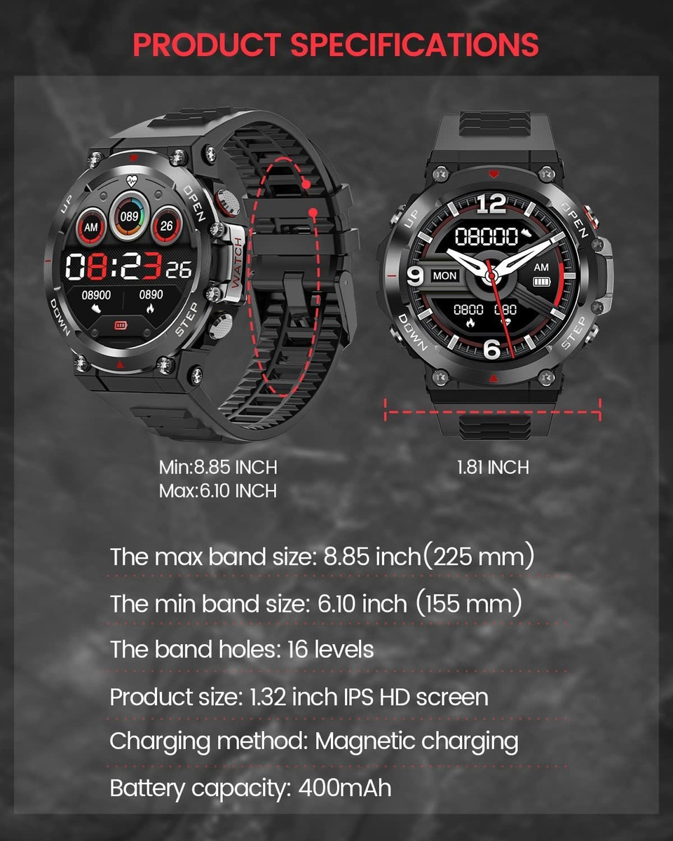 Smartwatch Para Homens, Rastreador De Fitness, Faça - Imagem 7
