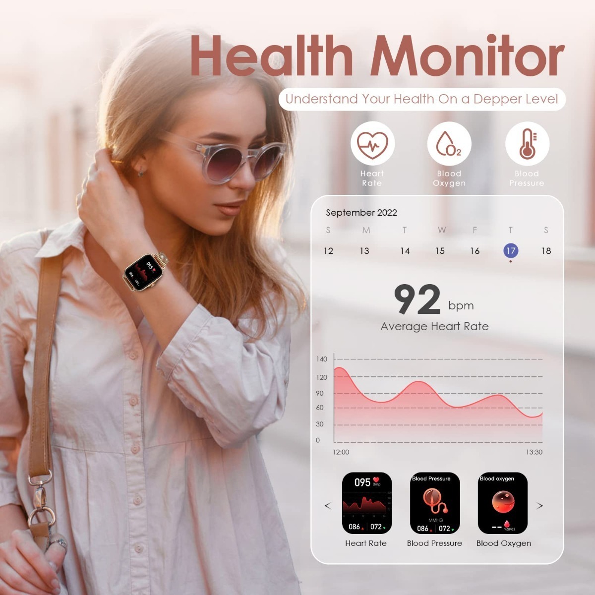 Smartwatch Para Mulheres Com Chamada Bluetooth - Imagem 4