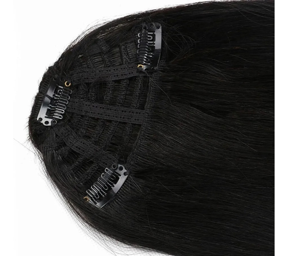 Aplique Tic Tac Franja 100% Cabelo Humano Virgem Liso 2unds - Imagem 4