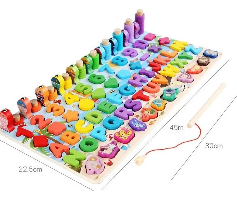 Brinquedo Educativo De Madeira Montessori Número Sete Em Um - Imagem 5