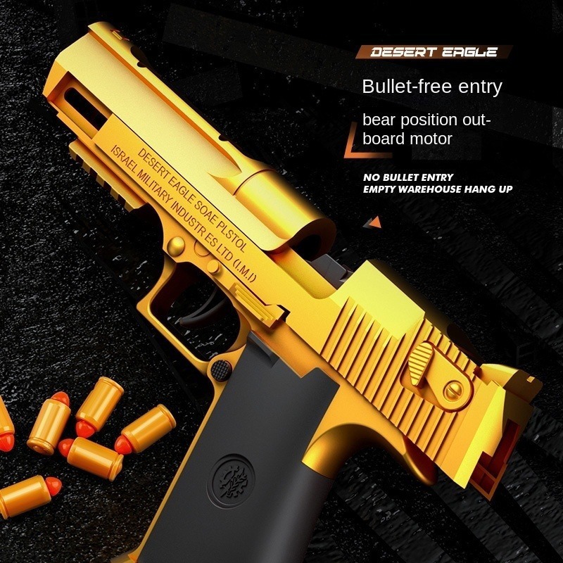 Pistola De Brinquedo Infantil Golden Desert Eagle Burst Ejec - Imagem 4