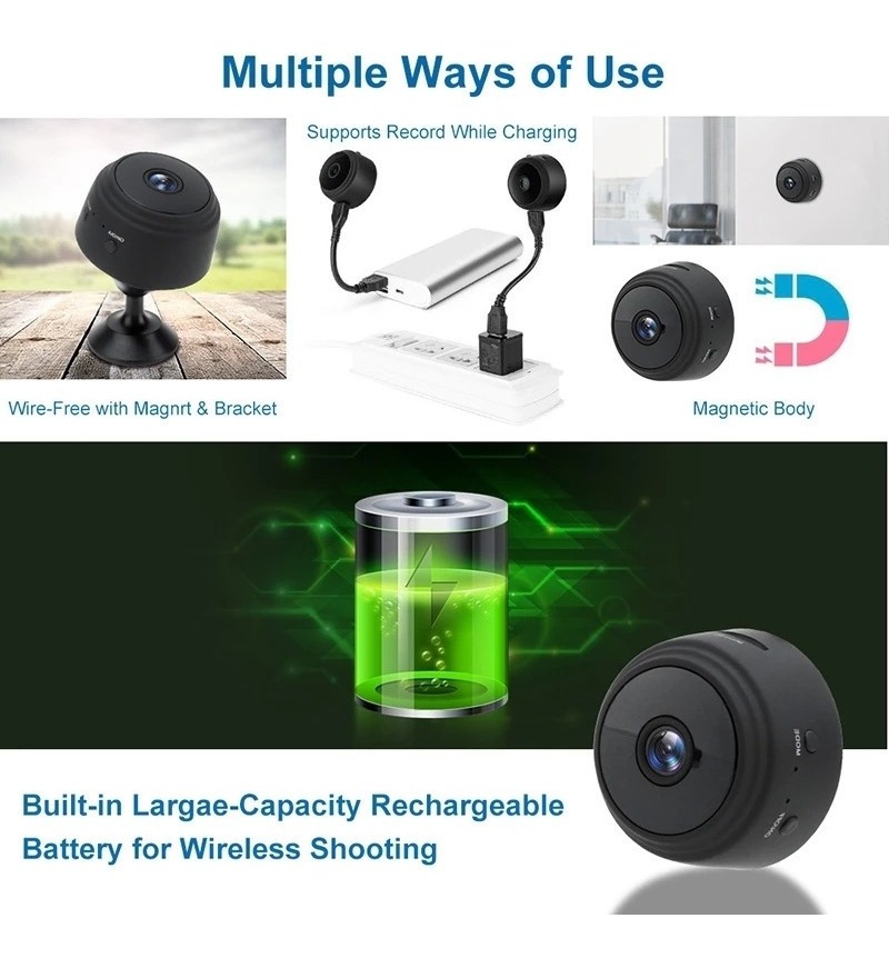 Mini Micro Camera Monitoramento Espia Segurança 1080p - Imagem 2