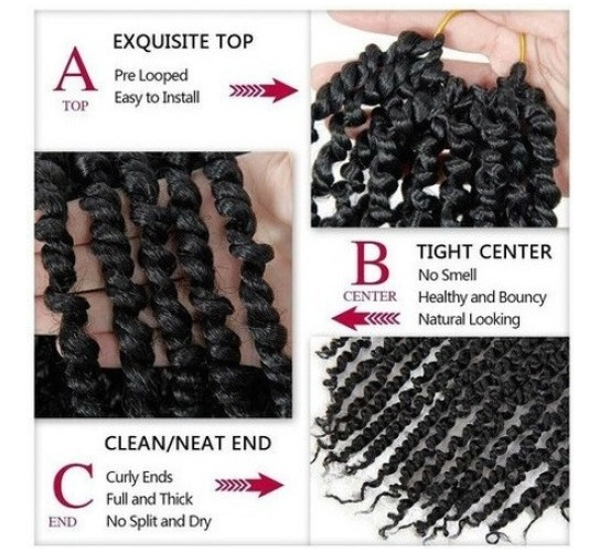 Aplique Cabelo Com Cachos Em Crochê De Ondas De Agua 3 Pcs - Imagem 4