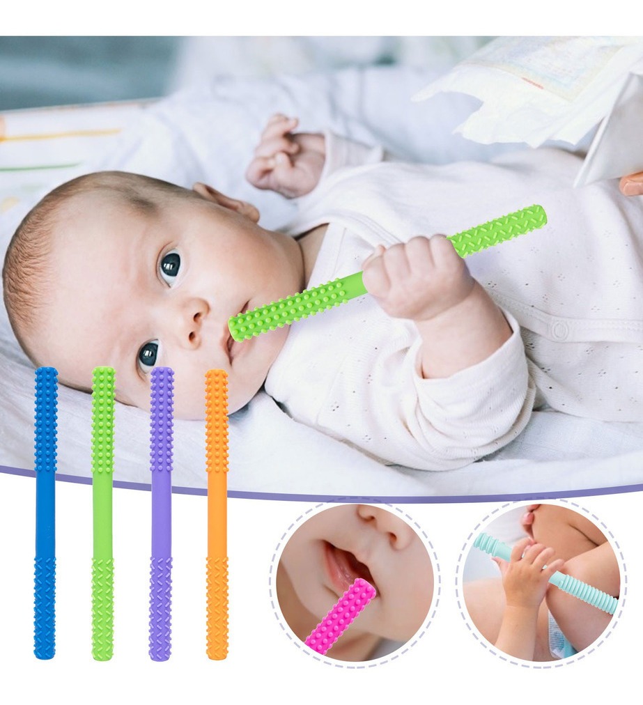Z Bebê Silicone Oco Dentição Tubo Bebê Mastigar Brinquedo An - Imagem 4
