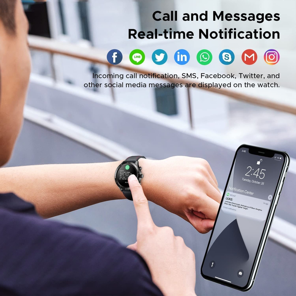 Smartwatch Masculino Para Telefones Android | Fitne - Imagem 2