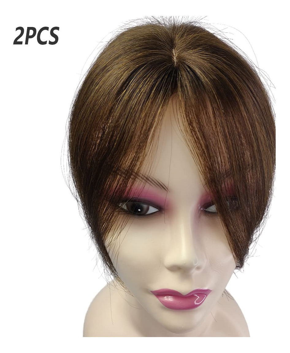 Peruca 2aplique Cabelo Humano Topper Frontal Cast Escuro Fra