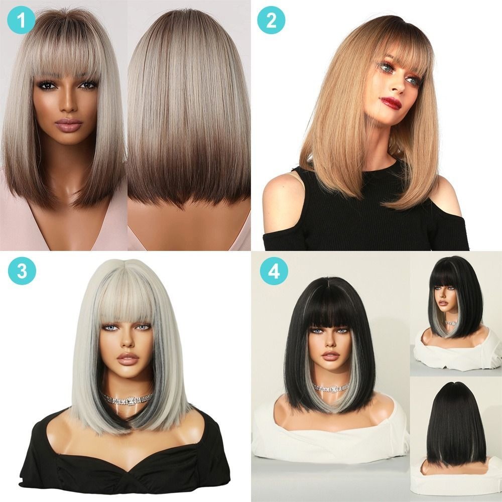 Cabelo Loiro Curto Perucas De Cabelo Curto Cabelo Liso Peruc - Imagem 2