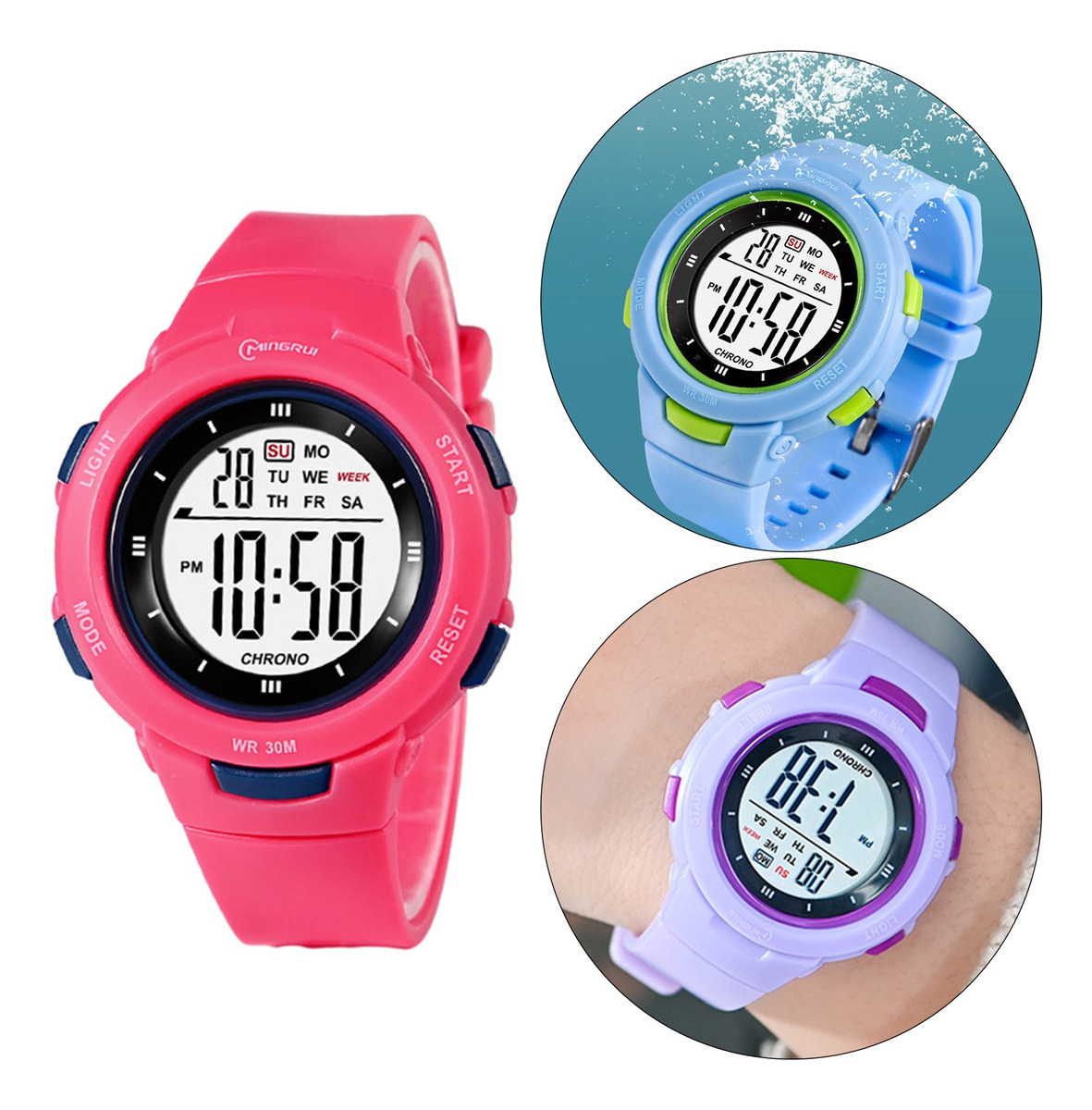 Meninos Girls Digital Watch Electro Impermeável Ao Ar Livre - Imagem 58