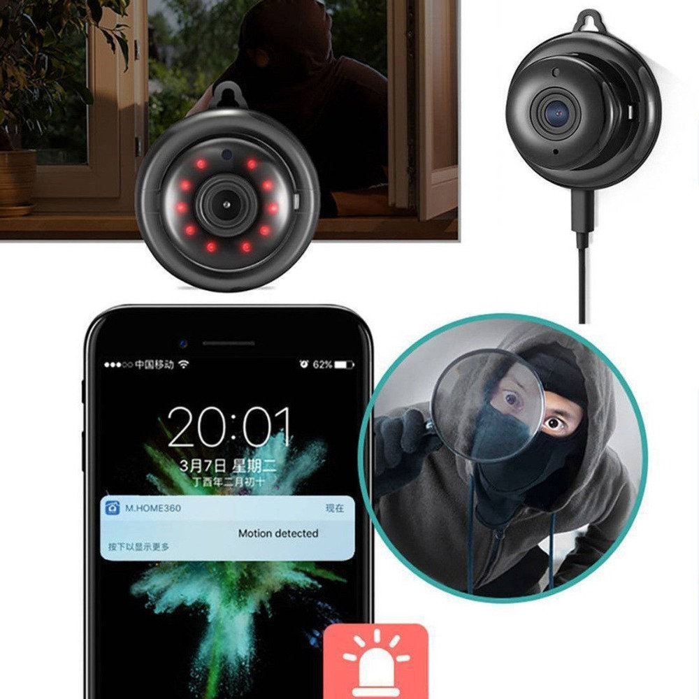 Mini Câmera Wifi Com Visão Noturna 1080p - Imagem 7