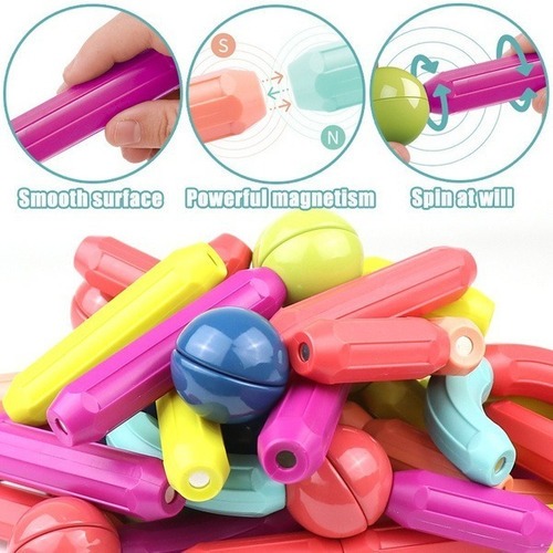 20pcs Big Size Magnetic Stick Building Blocks Ímãs Para Cria - Imagem 4