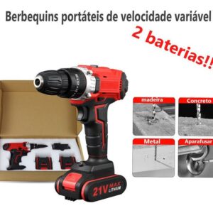 Caixa De Ferramentas Completa Furadeira 2 Bateria 21v-v