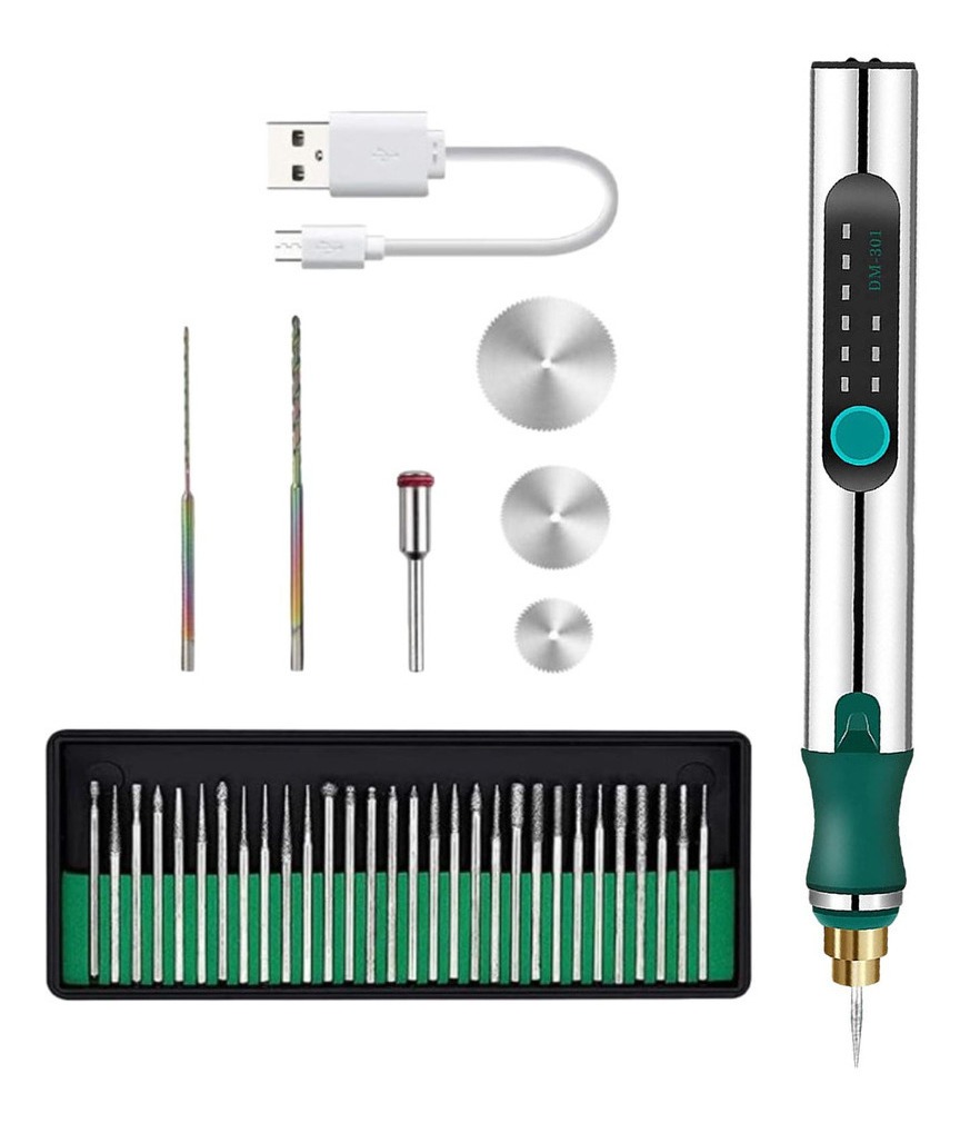 Kit De Ferramentas De Gravação Metal Sem Fio Micro Caneta
