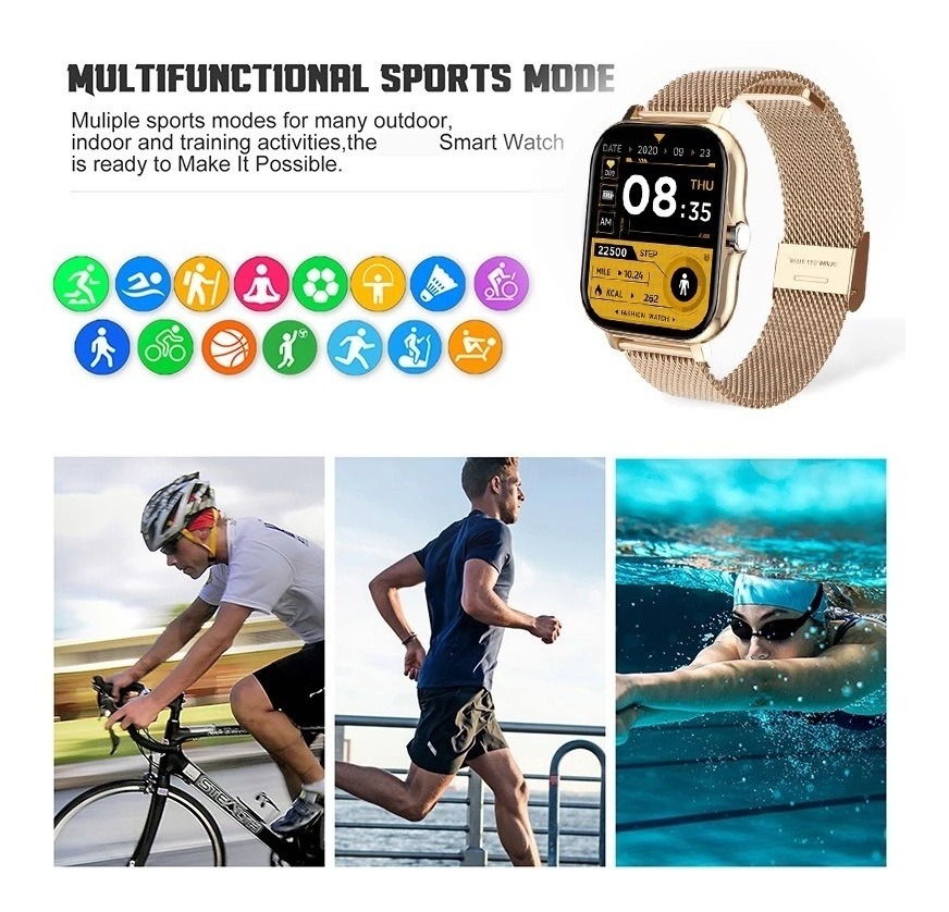 Smartwatch Tela 1.69 Resistente À Água Ip67 Preto - Imagem 3