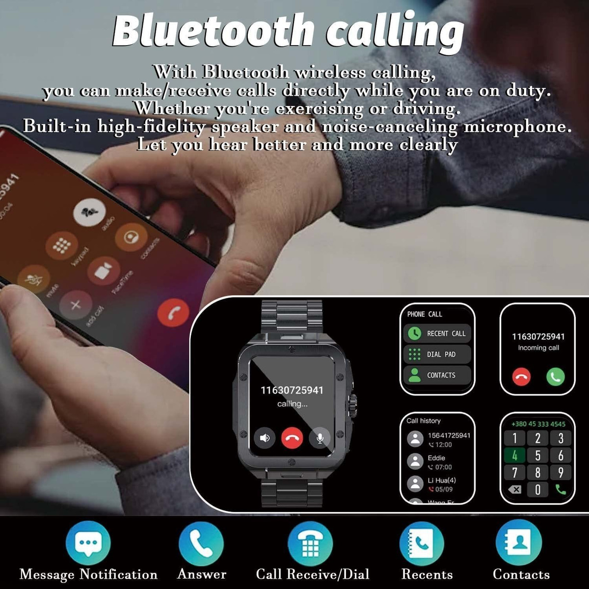 Smartwatch Para Homens Bluetooth Calling (receber/discar) - Imagem 2